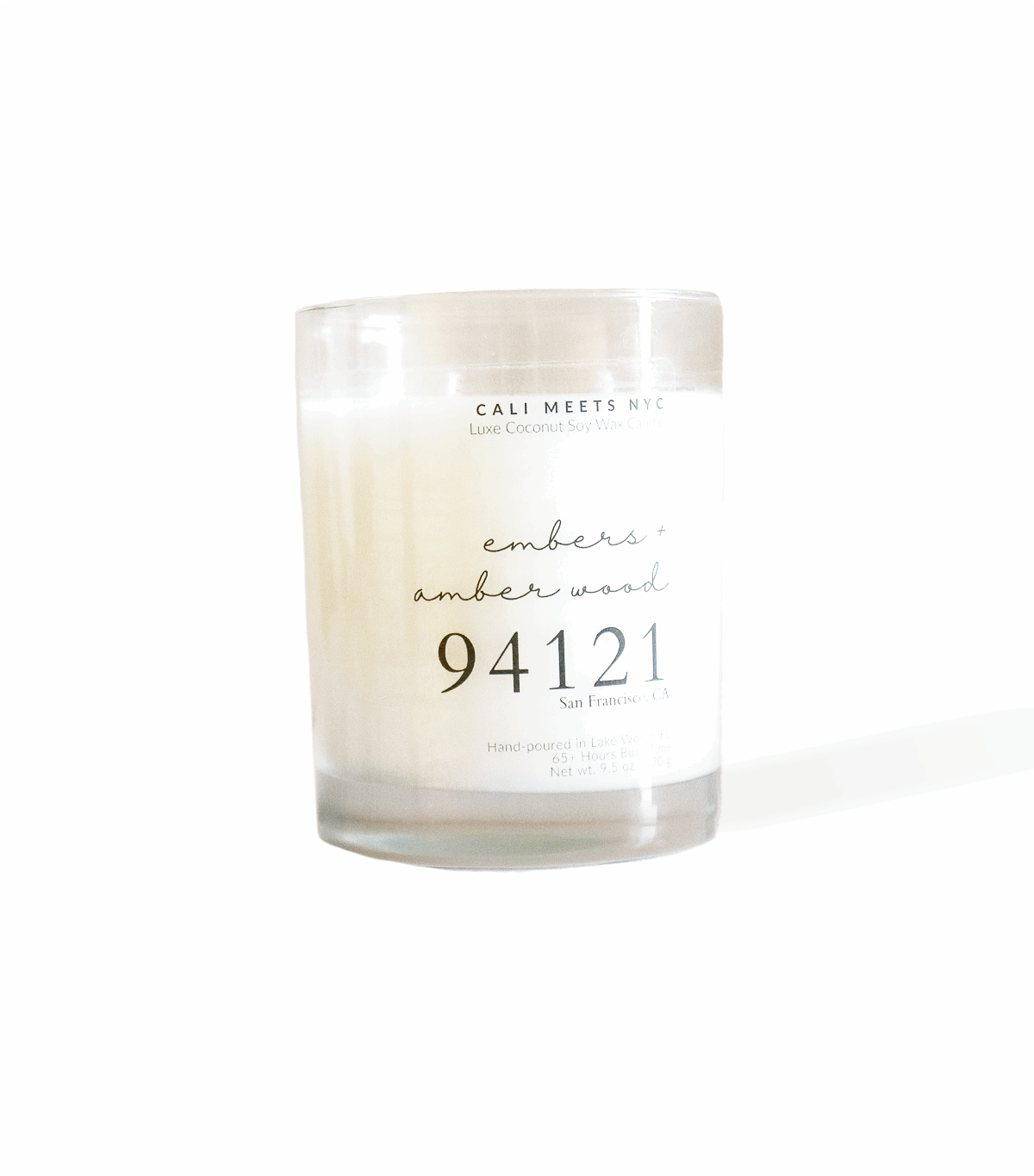 94121, Embers + Amber Wood Coconut Soy Candle